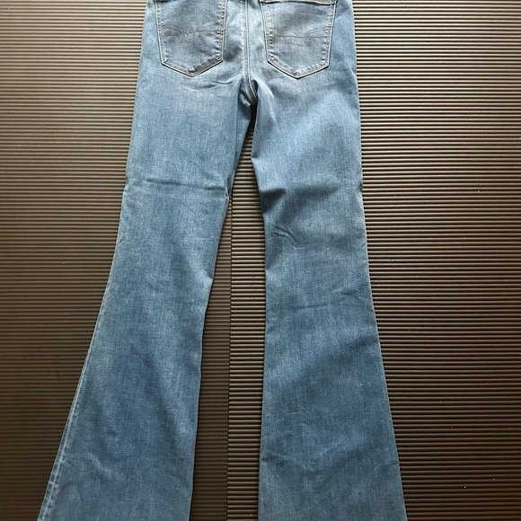 American Eagle Extra Long High Waisted Flare Jeans - Picture 2 of 4